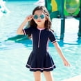 thumbnail image 1 of Traje de baño para niños, traje de baño de manga larga para niñas, traje de baño de estilo occidental lindo siamés de princesa coreana para niños grandes, 1 of 6