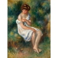 thumbnail image 2 of Renoir, Pierre-Auguste 12x14 Black Ornate Wood Framed with Double Matting Museum Art Print Titled - The Bather 1900, 2 of 4