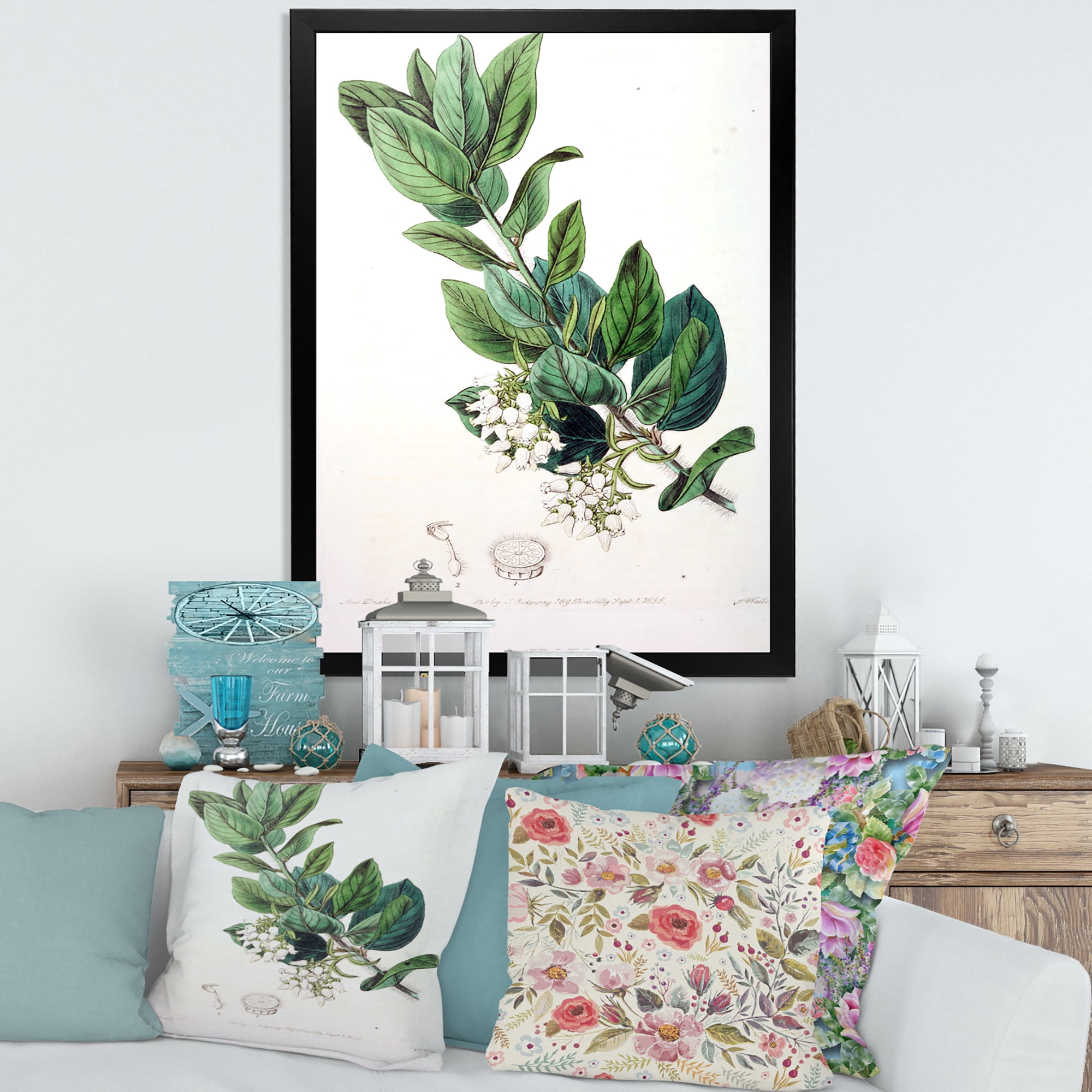 Designart 'Ancient Botanicals XX' Traditional Framed Art Print
