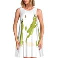 thumbnail image 1 of Easygdp Hunting Frog para Vestido Transpirable de Mujer, Vestido Suelto de Manga Corta con Pliegues y Bolsillos para el Verano, 1 of 7