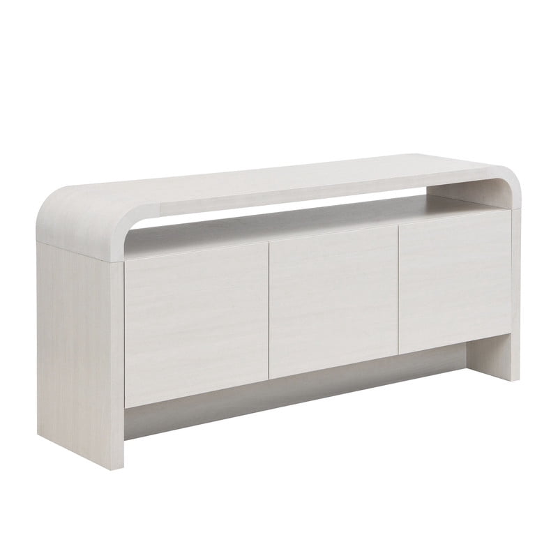Euroco 59" Buffet Cabinet with Storage, Modern Sideboard Coffee Bar Cabinet with Open Shelf for Kitchen Living Room,White Oak
