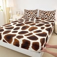 thumbnail image 4 of Castle Fairy Teens Animal Giraffe Print King Size Sheets 4pcs,Gradient Wildlife Spot Bedding,Dark Coffee Cream,1 Fitted Sheet,1 Flat Sheet and 2 Pillowcases, 4 of 6