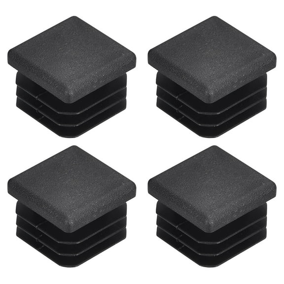 4Pack 20mmx20mm(0.79inch) Plastic Tubing Plug Square Post End Caps Black