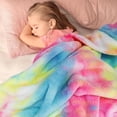 thumbnail image 6 of Tie-Dye Colorful Rainbow Throw Blanket Super Soft Flannel Throw Blanket Cozy Fuzzy Plush Throw Blanket Lightweight Warm Throw Blanket for Couch Sofa Bed 60" X 80", 6 of 6