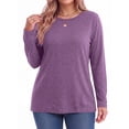 thumbnail image 2 of MOSHU 3 Pack T Shirts for Women Crew Neck Plus Size Women Shirts Long Sleeve Tees Casual Basic Fall Tops, 2 of 9