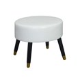 thumbnail image 2 of Designs4Comfort Tabouret Pouf Milieu du Siècle en Simili Cuir Blanc, 2 of 3