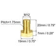 thumbnail image 2 of Unique Bargains Brass Hex Bolts, M12x20mm 2 Pack Fully Thread Grade 4.8 Machine Screws, 2 of 4
