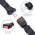 thumbnail image 5 of 2 Pcs 3 Point Safety Seat Belt Straps Car Vehicle Retractable Safety Belt Kit Extension, 5 of 9
