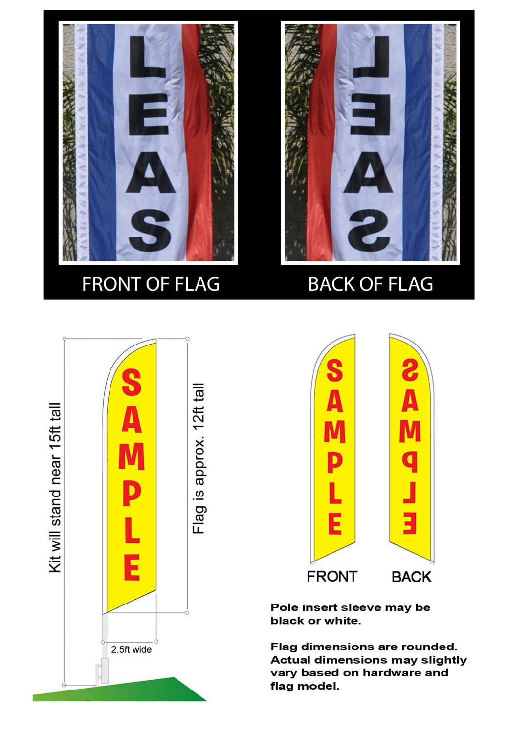Barberia Hair Cuts 15ft Feather Banner Swooper Flag Kit with pole & spike