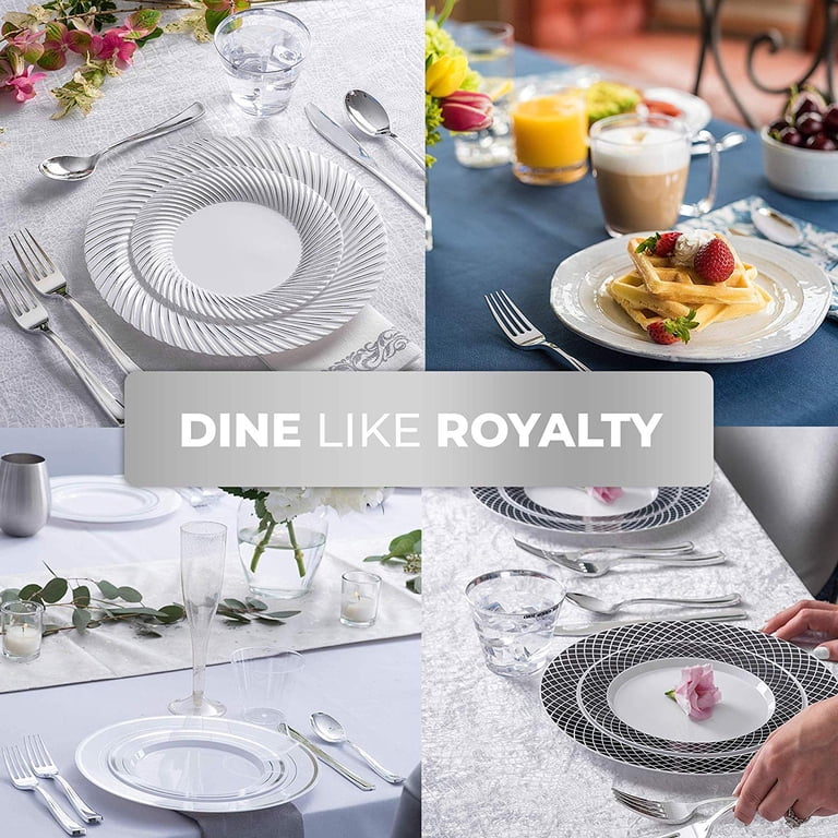 Stock Your Home Silver Plastic Cutlery Set, 160-Piece photo 4