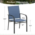 thumbnail image 6 of Sophia & William 7 Piece Patio Dining Set Teak Dining Table and 6 Blue Textilene Chairs, 6 of 12
