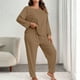 thumbnail image 1 of Pincandy Women's Plus Size Pajama Set - Crew Neck Long Sleeve Top & Pants, Casual & Comfortable for Homewear, 1 of 5
