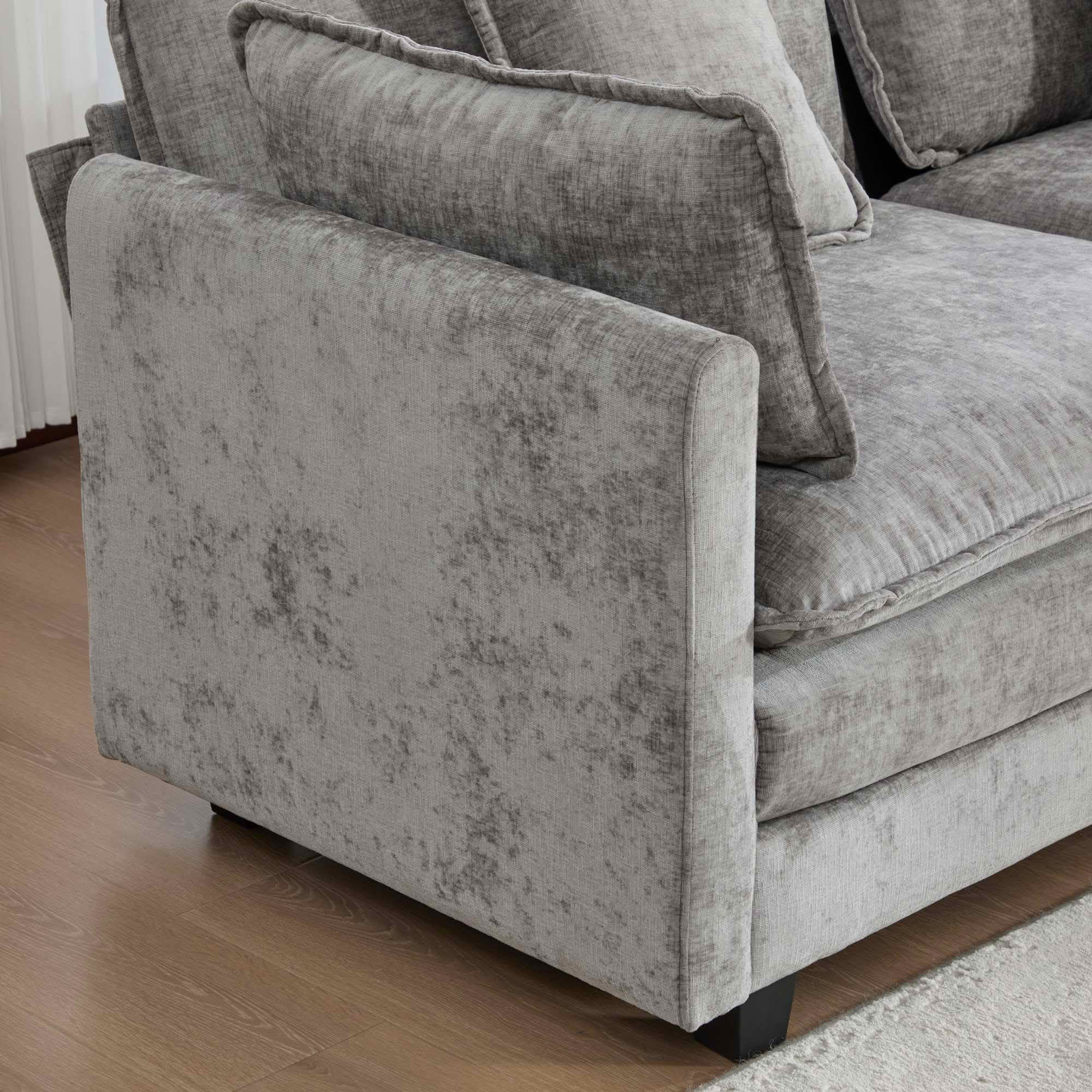 MAYEERTY 76.7 Inch Cloud Loveseat Sofa, Chenille Modular Sectional Couch with Double‑Layer Cushion for Living Room Apartment
