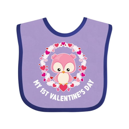 

Inktastic My 1st Valentine s Day Owl Gift Baby Boy or Baby Girl Bib
