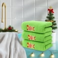 thumbnail image 5 of Lilgiuy 3Pcs Christmas Cotton Hand Towels Xmas Santa Reindeer Pattern Bathroom Towels Quick Dry Dish Towels for Holiday Kitchen Drying Cleaning Cooking Gift, 29.53x13.78 in, Light Gray, 5 of 6
