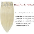thumbnail image 5 of SEGO Red Clip in Hair Extensions Human Hair Full Head 100% Real Remy Thick Hair Extensions Silky Straight Balayage Blonde Hair Pieces, 5 of 7