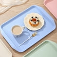 thumbnail image 7 of Tucknest Rectangular Serving Tray, 17.12x11.18 Inch Plastic Food Tray for Party, Lightweight Beige Serving Platter for Indoor Use, White, 7 of 7