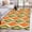 Mutli, variant on 3'x5' Area Rugs, Orange Green Geometric Indoor Outdoor Area Rug for Living Room Bedroom, Abstract Moire Contemporary Washable Bathroom Rugs Kitchen Floor Carpet Mats Home Decor Aesthetic