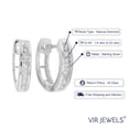 thumbnail image 2 of Vir Jewels 1/4 CTTW Diamond Hoop Earrings .925 Sterling Silver Channel Set Round 1/2 Inch, 2 of 5