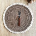 thumbnail image 6 of Stylish Round Table Mat In Soft Polyester Fabric With Delicate Tassels Trim For Home And Coffee Use, 6 of 9