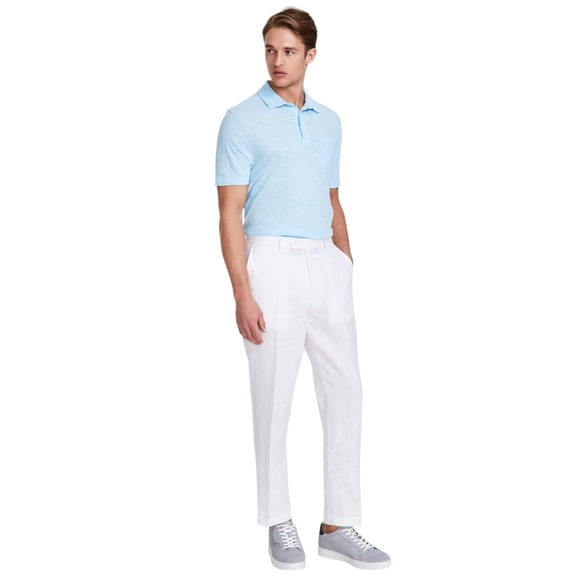 Nautica Mens Modern fit Dress Pants 36 / 30 White Solid Stretch Linen