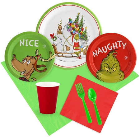 Dr. Seuss Grinch Christmas Tableware Kit (Serves 8)