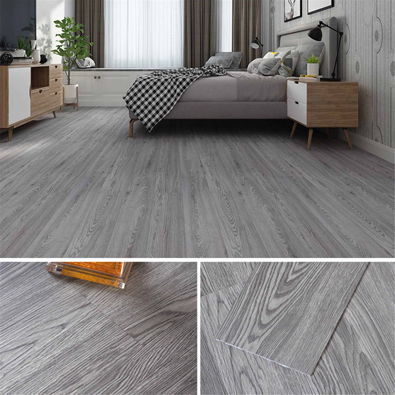 Peel and Stick Vinyl Floor Planks 36-Pack 54 Sq.F Self-Adhesive Natural Wood Grain Vinyl Flooring