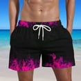 thumbnail image 2 of AIEOTT Mens Flame Graphic Shorts Drawstring Elastic Waist Shorts Loose Fit Casual Shorts Lightweight Breathable Shorts with Pockets, 2 of 5