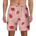thumbnail image 2 of Picia Cute Strawberry C pattern Mens Swim Trunks with Compression Liner Stretch Beach Shorts Quick Dry with Zipper Pockets No-Chafing Board Shorts-3X-Large, 2 of 9