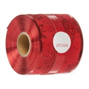 Holiday Time Ribbon, Red Glitter Snowflake, 25'