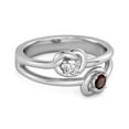 thumbnail image 2 of Love Knot 0.10 Cts Garnet 925 Sterling Silver Promise Women Valentines Day Gifts Ring, 2 of 3