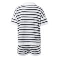 thumbnail image 3 of MKLEKYY Conjuntos De Mezclilla Cortos Para Mujer, Conjunto De Punto A Rayas, Top Con Botones Y Pantalones Cortos De Dos Piezas, Ropa De Estar Por Casa, 3 of 3