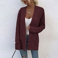 thumbnail image 2 of Women's Open Front Cardigan Sweaters Fall Fashion Casual Knit Chunky Winter Clothing Outerwear Coats Comfortable Ribbed Women's Solid Color Sweater Top Loose Sweater Cardigan Coat, 2 of 5