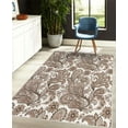 thumbnail image 4 of Paisley Decorative Rug, Ethnic Swirly Flowers Leaves Floral Pattern Bohemian Style Country Print, Quality Carpet for Bedroom Dorm and Living Room, 6 Sizes, Warm Taupe Dark Brown, by Ambesonne, 4 of 4