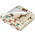 thumbnail image 2 of Bixox Fleece Blanket Dachshund Dog Pattern Super Soft Double-Sided Microfiber Flannel Blanket for Sofa, Bed, Couch, Suitable for All Seasons - 40"x30", 2 of 5