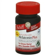 Schiff Melatonin Plus Sleep Aid Supplement with Melatonin 3 mg and Theanine 25 mg, 120 Count