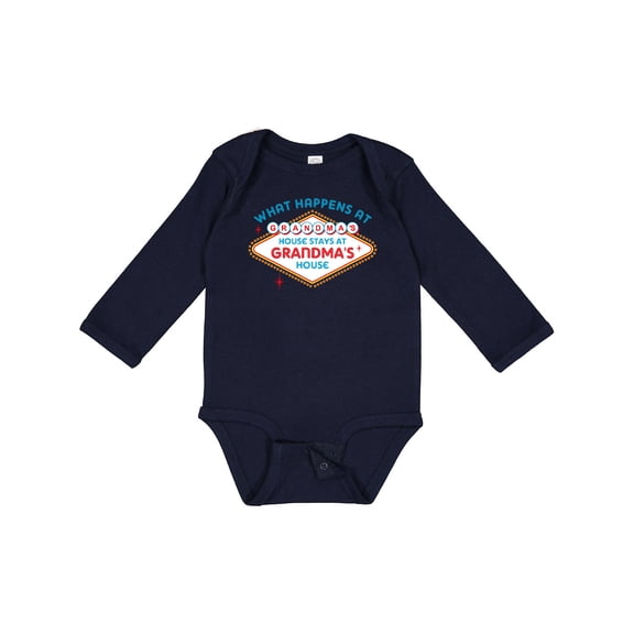 Inktastic Las Vegas Stays at Grandma's Boys or Girls Long Sleeve Baby Bodysuit