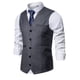 thumbnail image 2 of Chaqueta de Traje de Ocio de Bolsillo sin Cuello en V de Color Sólido sin Mangas, Trajes de Hombre de Ajuste Delgado para el Uso Formal Informal, 2 of 5