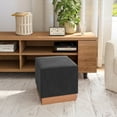 thumbnail image 5 of Seville Classics The Vineyard Collection Cork Storage Ottoman Cushioned Fabric, Padded Seat for Bedroom, Dorm, Loft, Living Room, Entryway, Hallway, Steel Grey, 15" Cube, 5 of 6