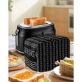thumbnail image 5 of Abstract Boho Toaster Cover 4 Slice, Retro Farmhouse Style Aesthetics Art Black Bread Maker Cover Toaster Dust Cover with Pockets, Dust-Proof Cover for Kitchen Small Appliance 12x11x8in, 5 of 5