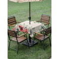 thumbnail image 4 of Outdoor Tablecloth with Umbrella Hole for Patio/Picnic/Party/Camping, Poppy Flowers Eucalyptus Waterproof Table Cloth Square Cover Washable, Rustic Weeping Botanical Linen (60"x 60"), 4 of 8