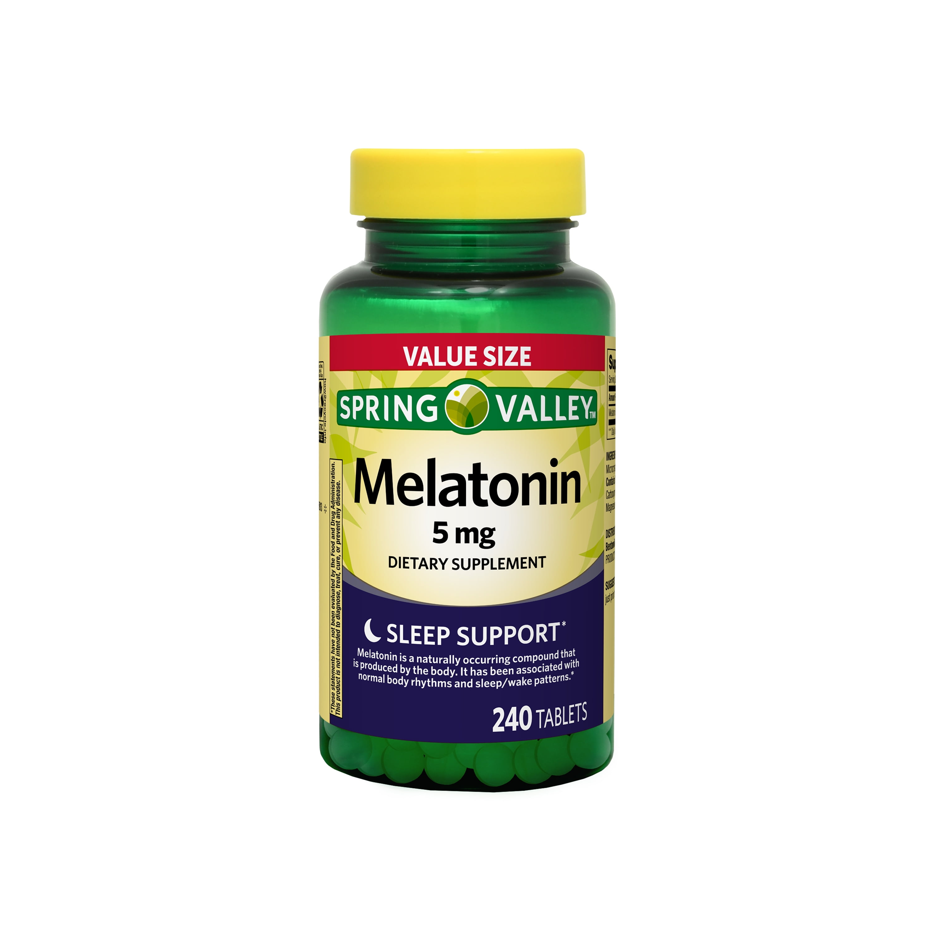 Spring Valley Melatonin Tablets Dietary Supplement Value Size, 5 mg, 240 Count
