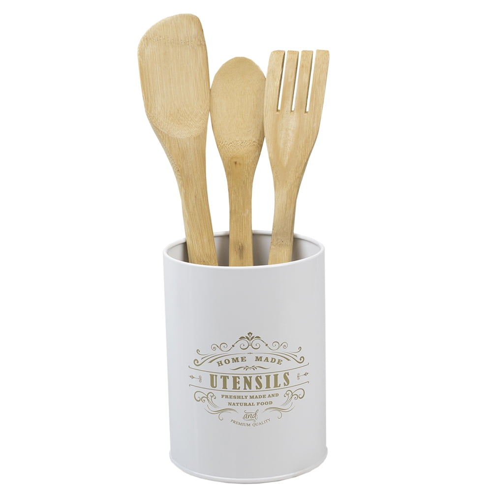 Home Basics Cuisine Collection Tin Utensil Holder
