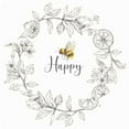 thumbnail image 3 of Coulter, Cynthia 15x15 Black Modern Framed Museum Art Print Titled - Bee Sentiment Wreath I-Happy, 3 of 5