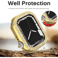thumbnail image 4 of For Apple Watch Series 7 41 mm, Luxurious Crystal Rhinestone Rigid PC Frame Case Apple Watch Series 7 - All-Around Bumper Case (gold), 4 of 5