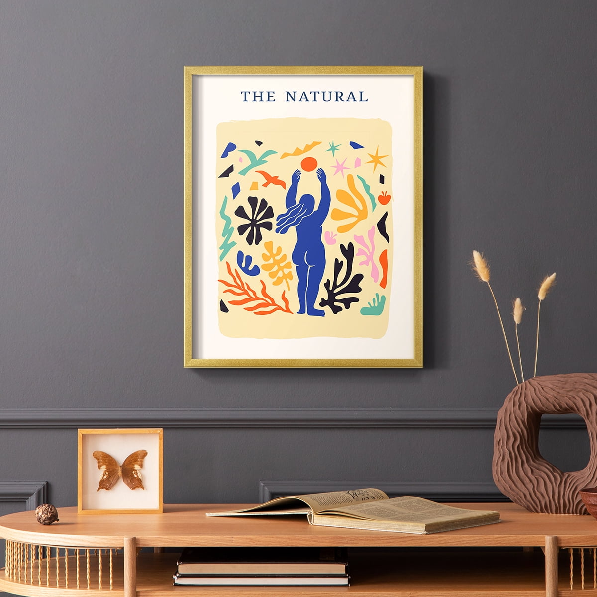 Matisse CDXLII in Gold Solid Wood Framed Print No Nail Hanging