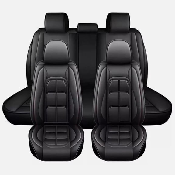 WRWolf Full Set Seat Cover Fit for Ford Escape 2001-2025 Faux Leather Car Seat Protector Compatible Airbag Vehicle Cushion Covers Waterproof Carseat Seat Full Set 5 Seats (Black)