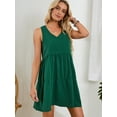 thumbnail image 4 of Summer Dresses for Women SHCKE Casual Tank Dresses Sleeveless Beach Vacation Dress V Neck Pleated Dress, 4 of 6