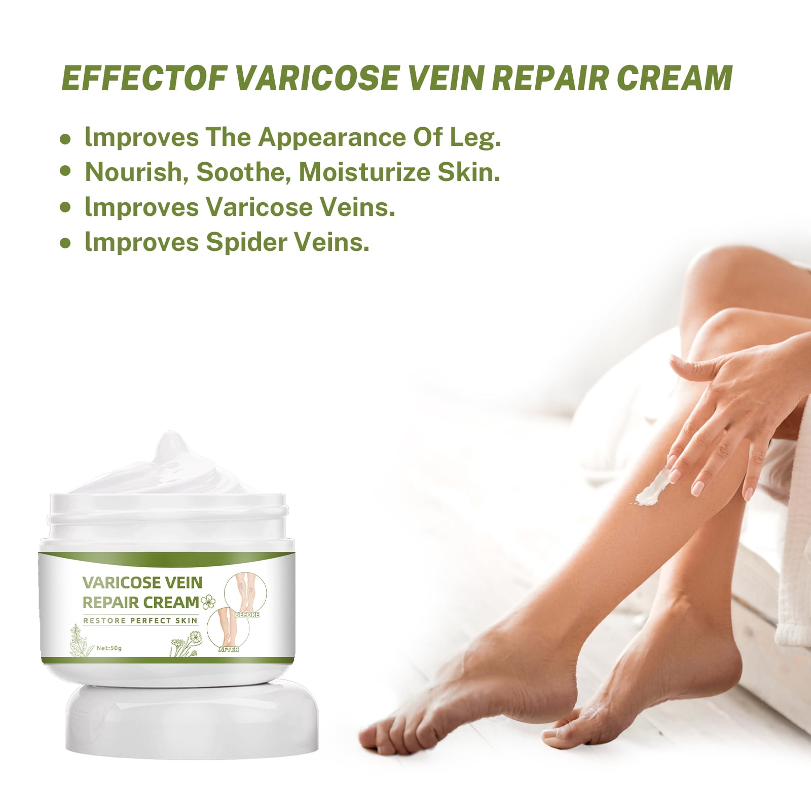 Alvantor Relief Cream for Leg, Leg Massage Cream for Smooth and Shiny, 1.76oz