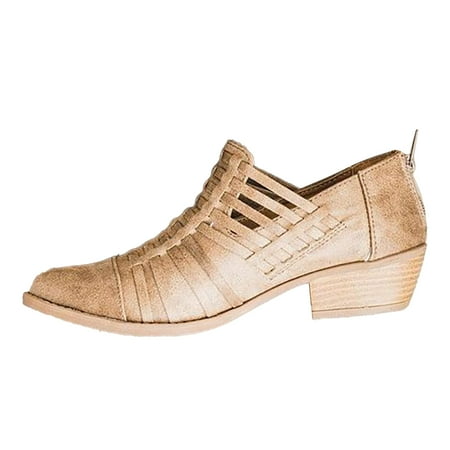 

CLZOUD Soft Sole Sandals for Women Khaki Women s Crossborder Trade Large Size European and American Low Heel Shoes Fashion Trend Thick Heel Zipper Sandals 39